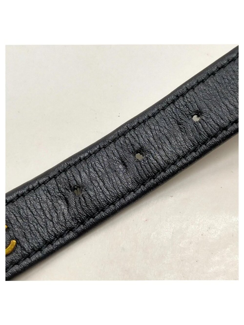 Authentic Chanel Chain Belt Black Leather Gold CC Logo Waist Belt Vintage Luxury - Picture 7 of 10